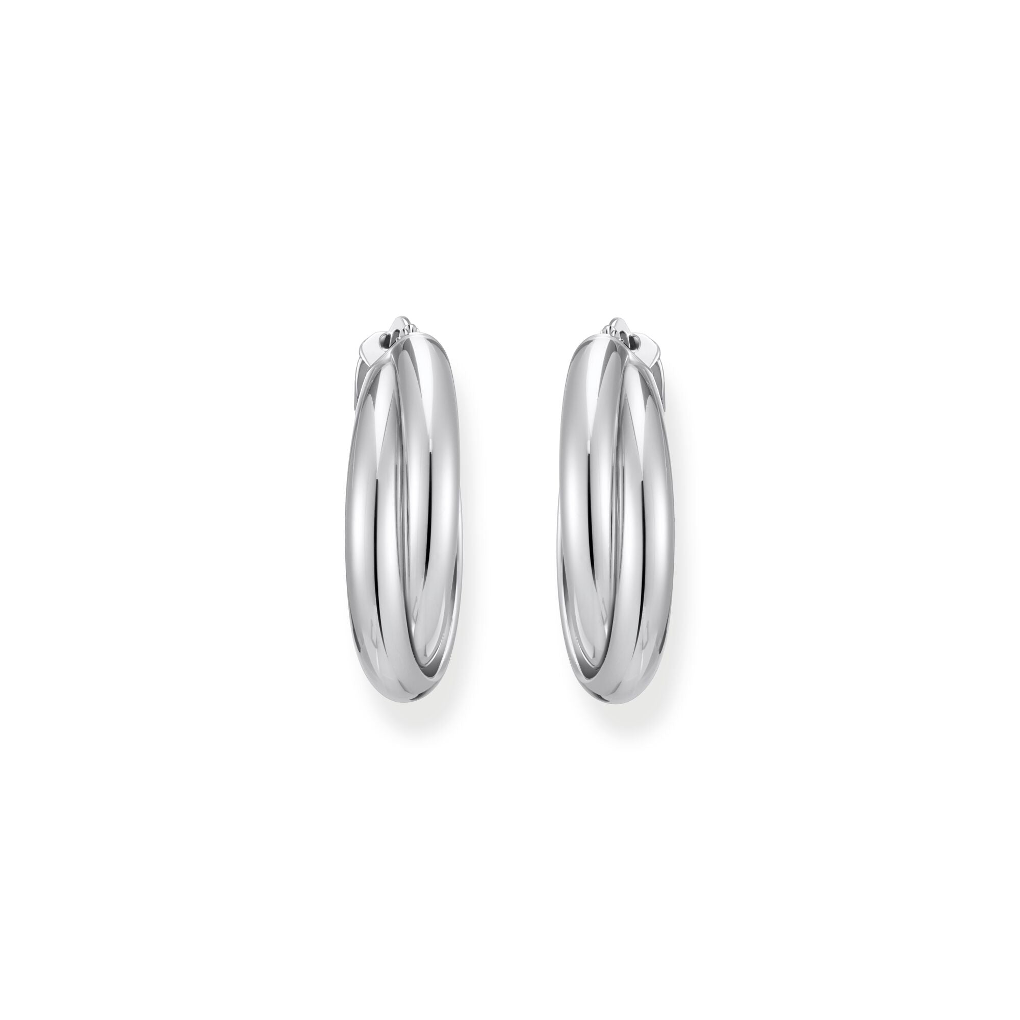 Hoop earrings intertwined design silver