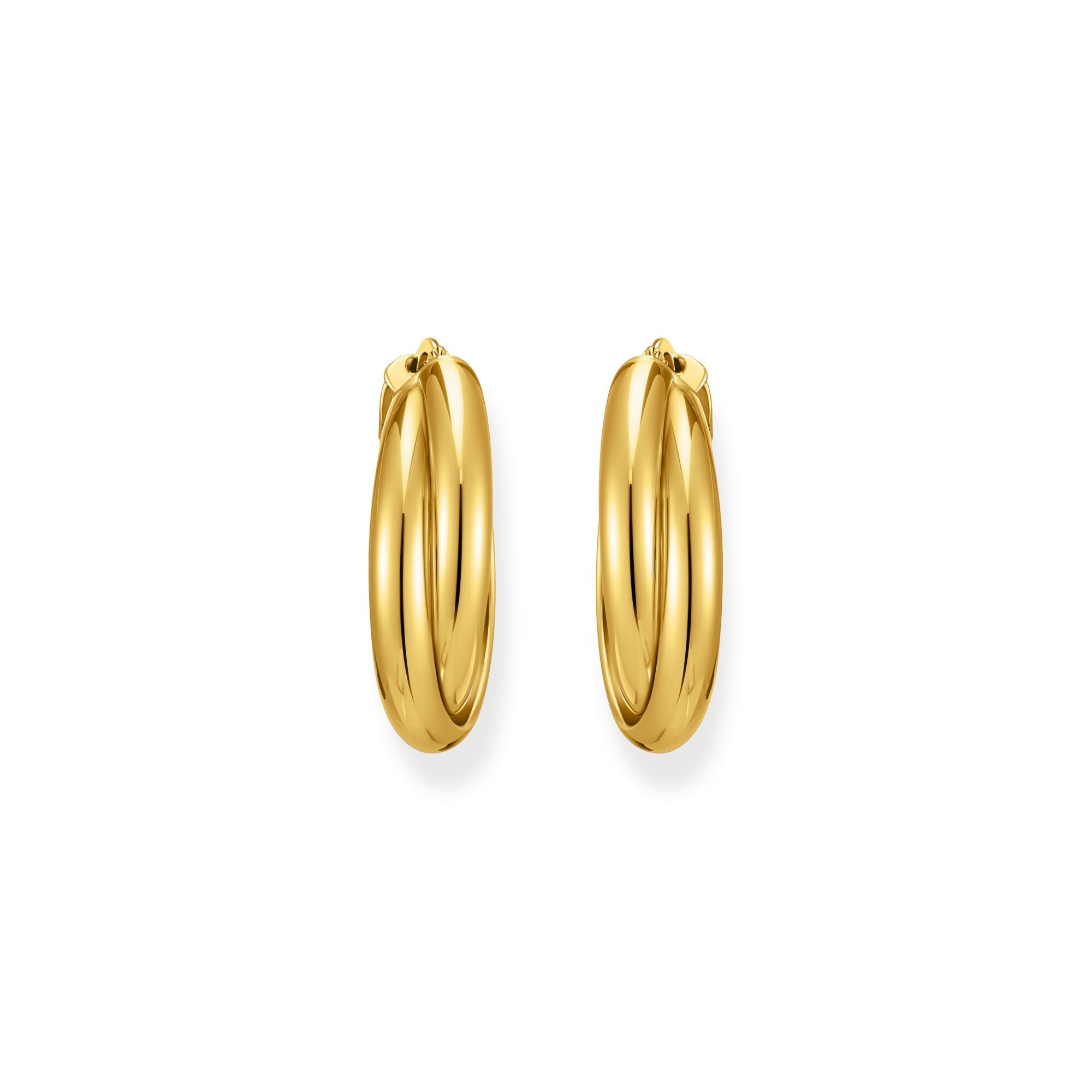 Hoop earrings intertwined design gold