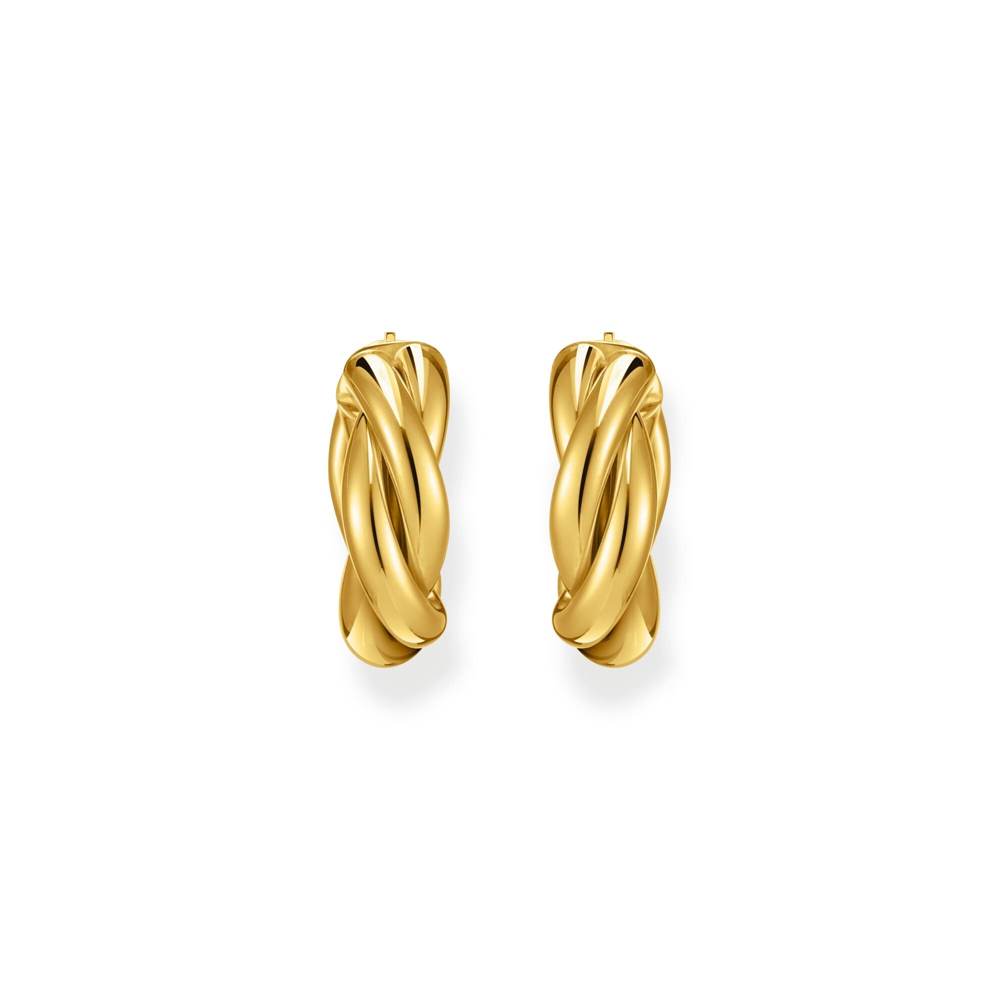 Hoop earrings in intertwined design gold