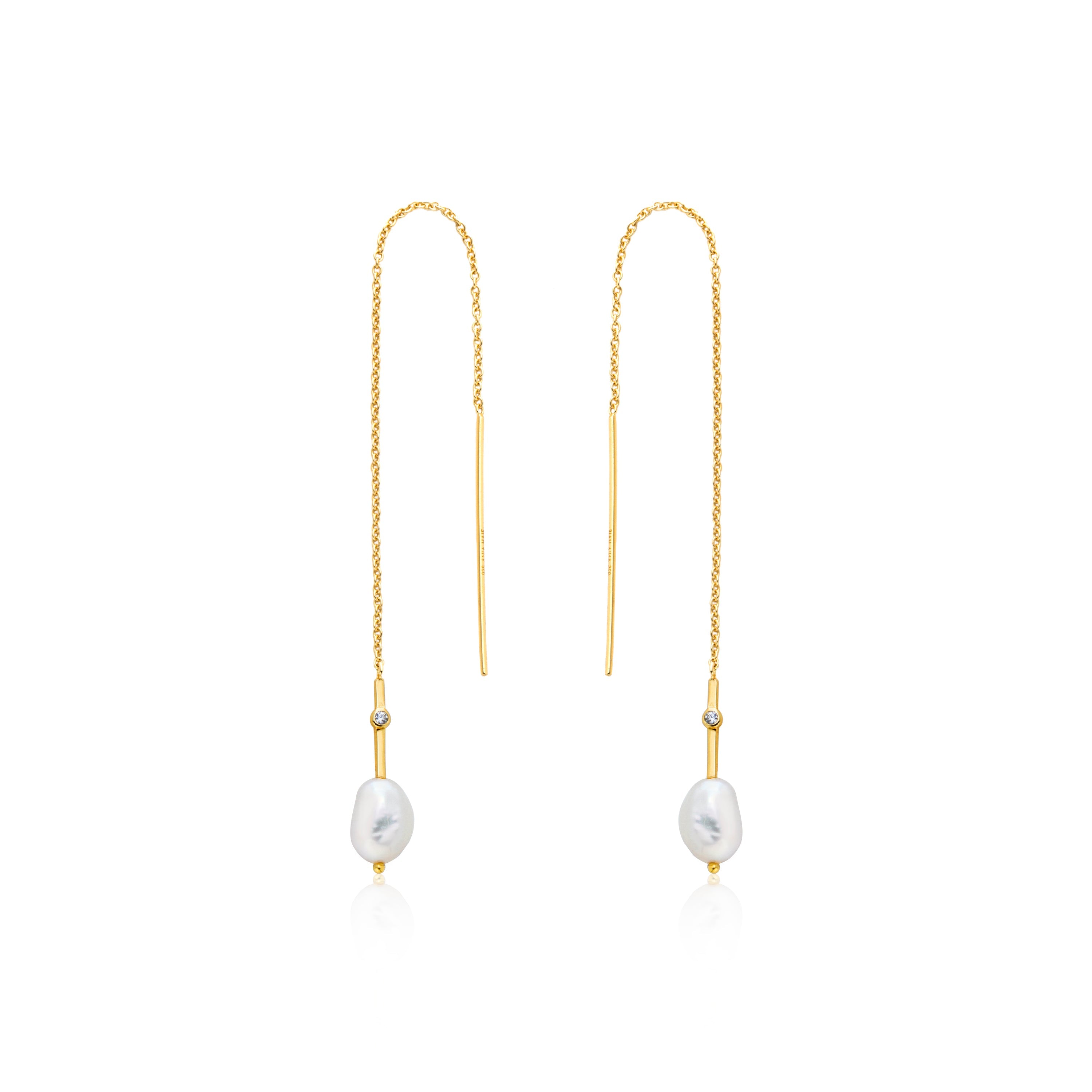 Ania Haie Pearl Threader Earrings Gold