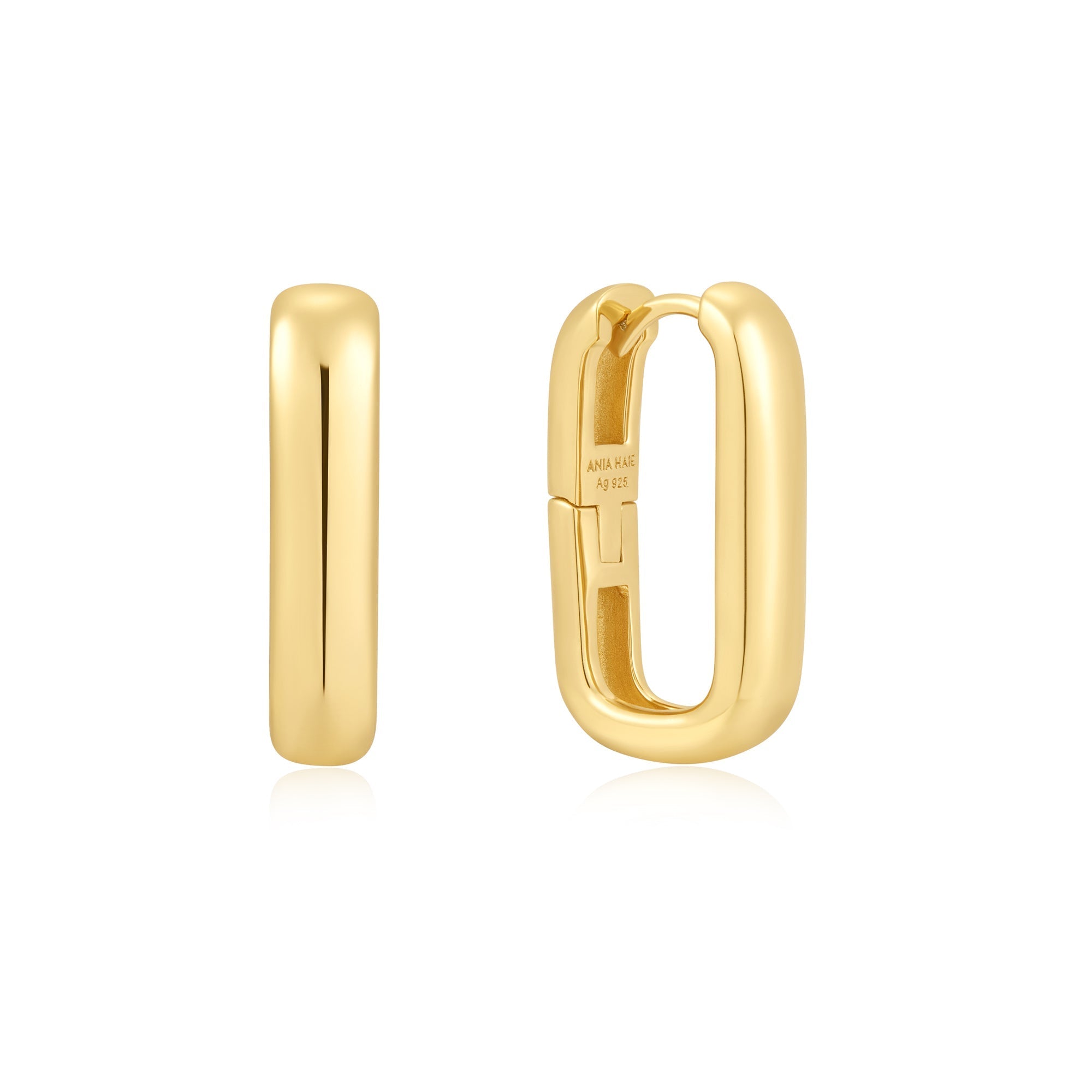 Ania Haie Gold Wide Paper Clip Earrings