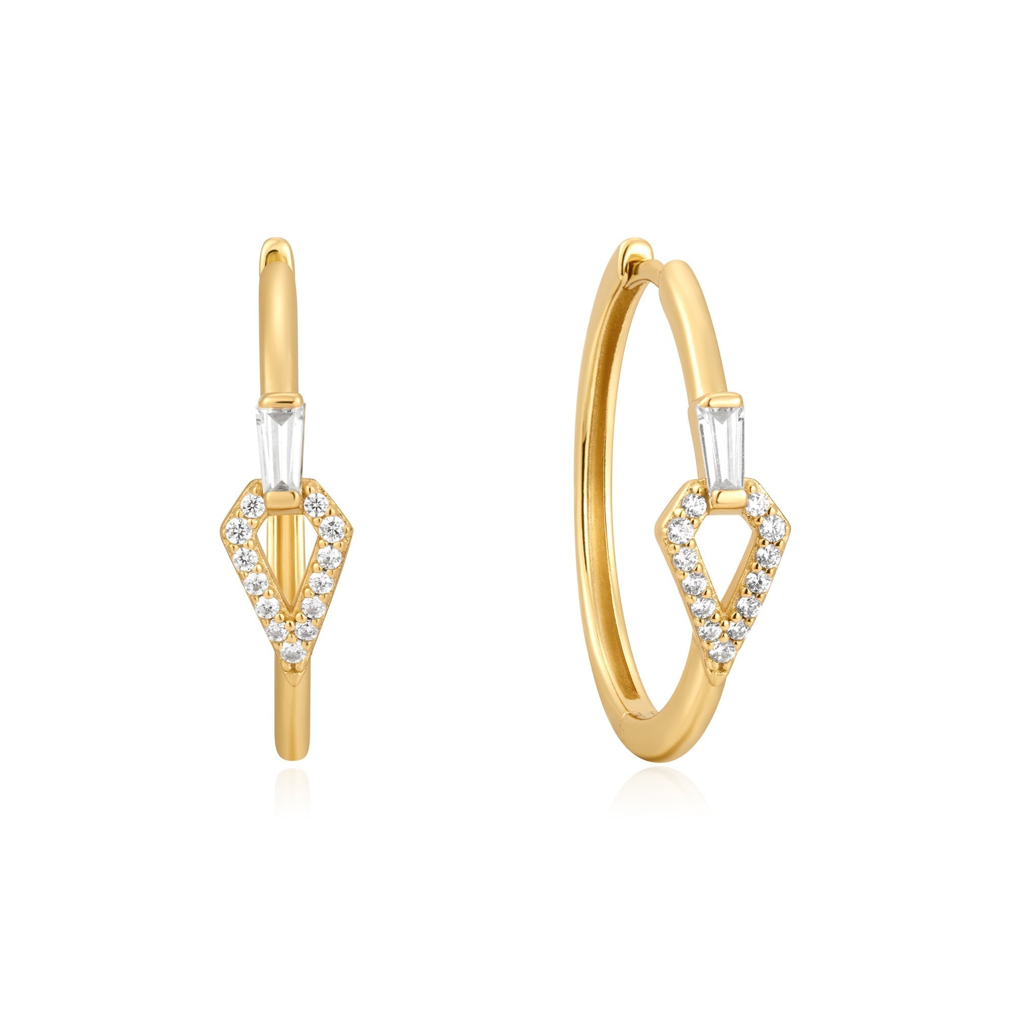 Ania Haie Gold Cubic Zirconia Geometric Hoops