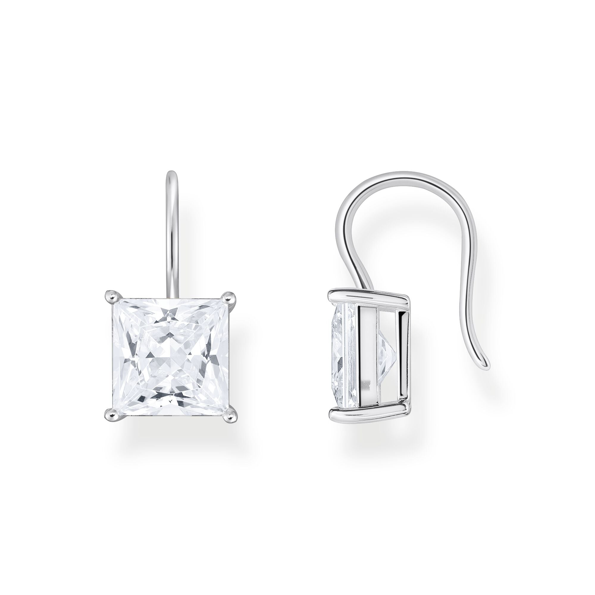 Earrings with pendant and white zirconia | The Jewellery Boutique