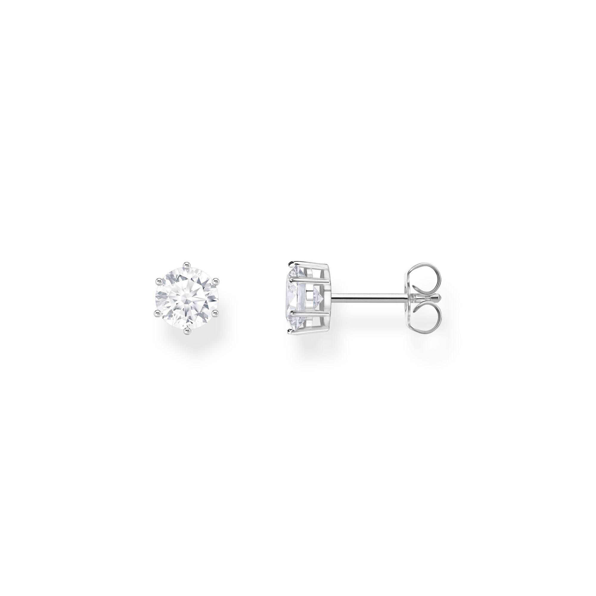 Ear studs with white zirconia in brilliant cut | The Jewellery Boutique