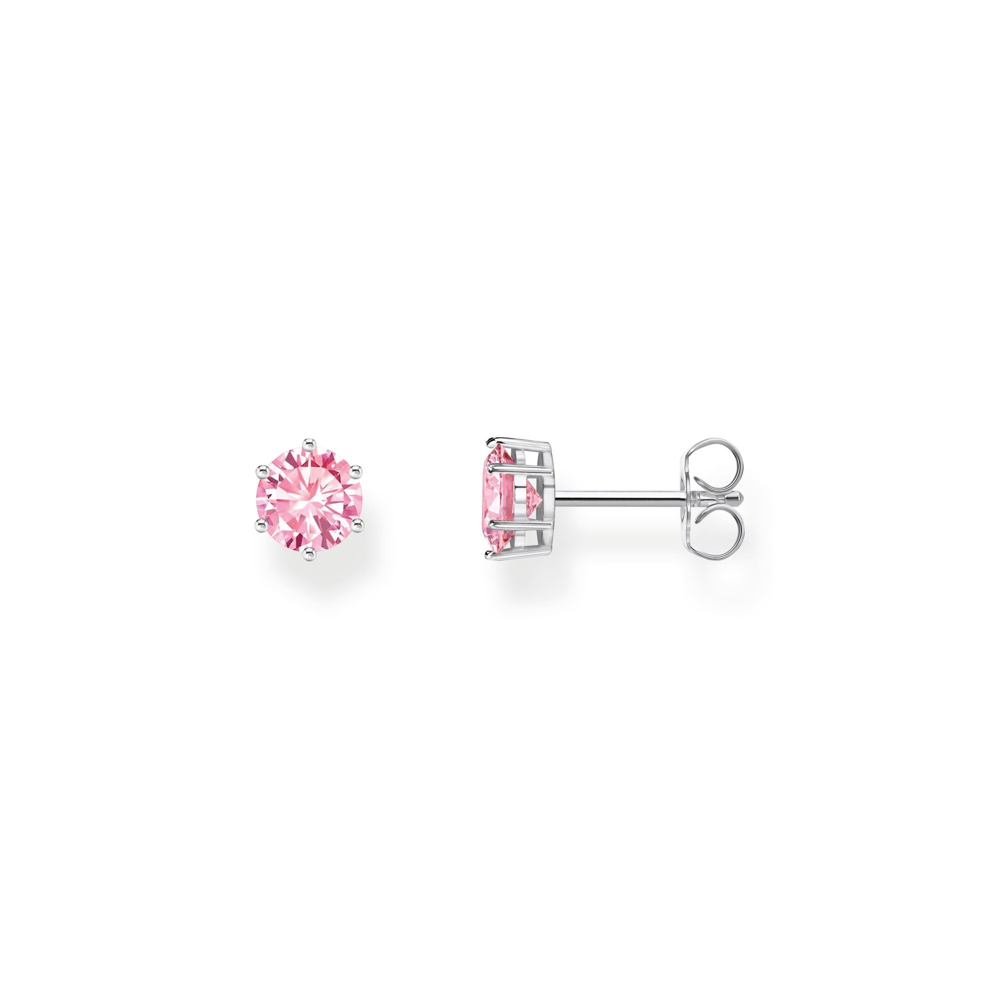 Ear studs with pink zirconia in brilliant cut | The Jewellery Boutique