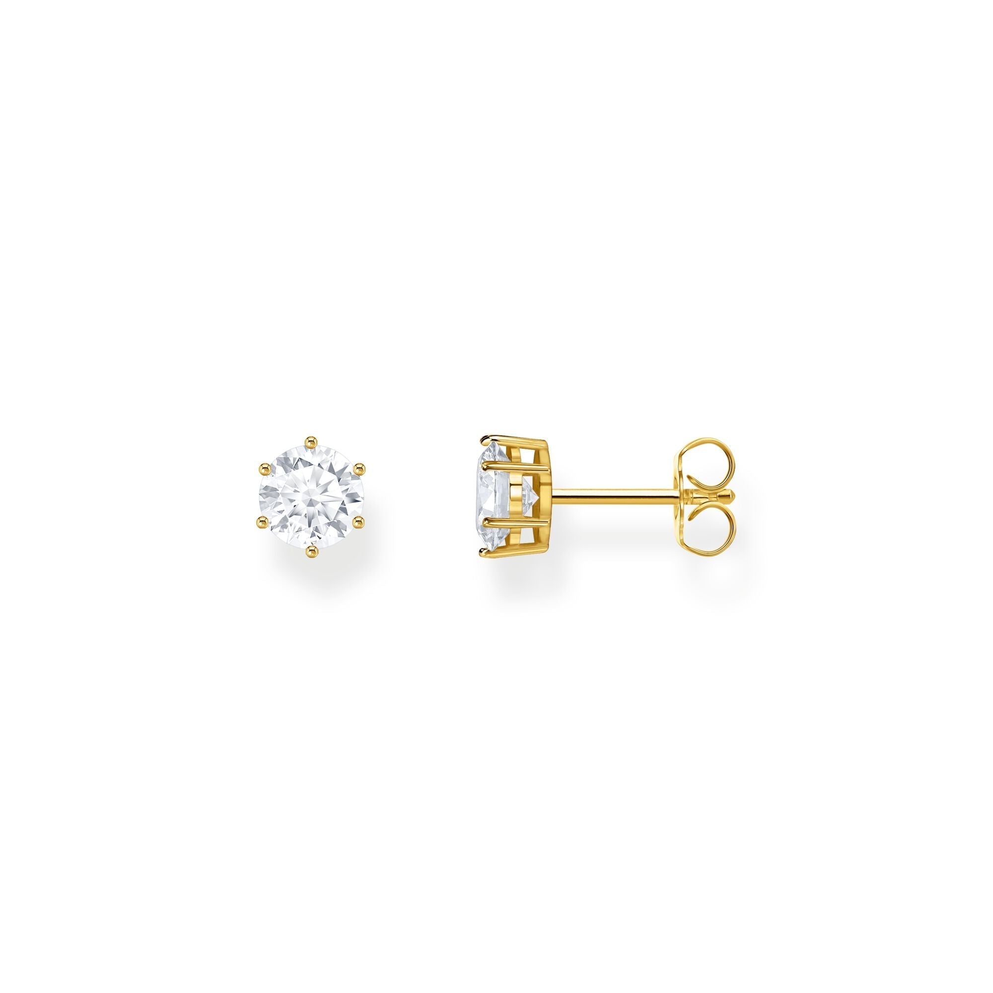 Ear studs with white zirconia in brilliant cut | The Jewellery Boutique