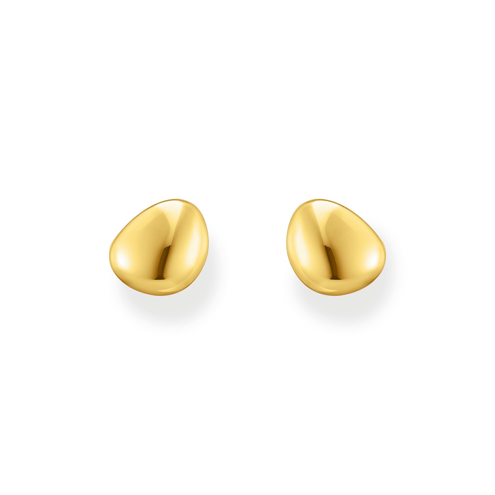 Ear studs in organic shape gold