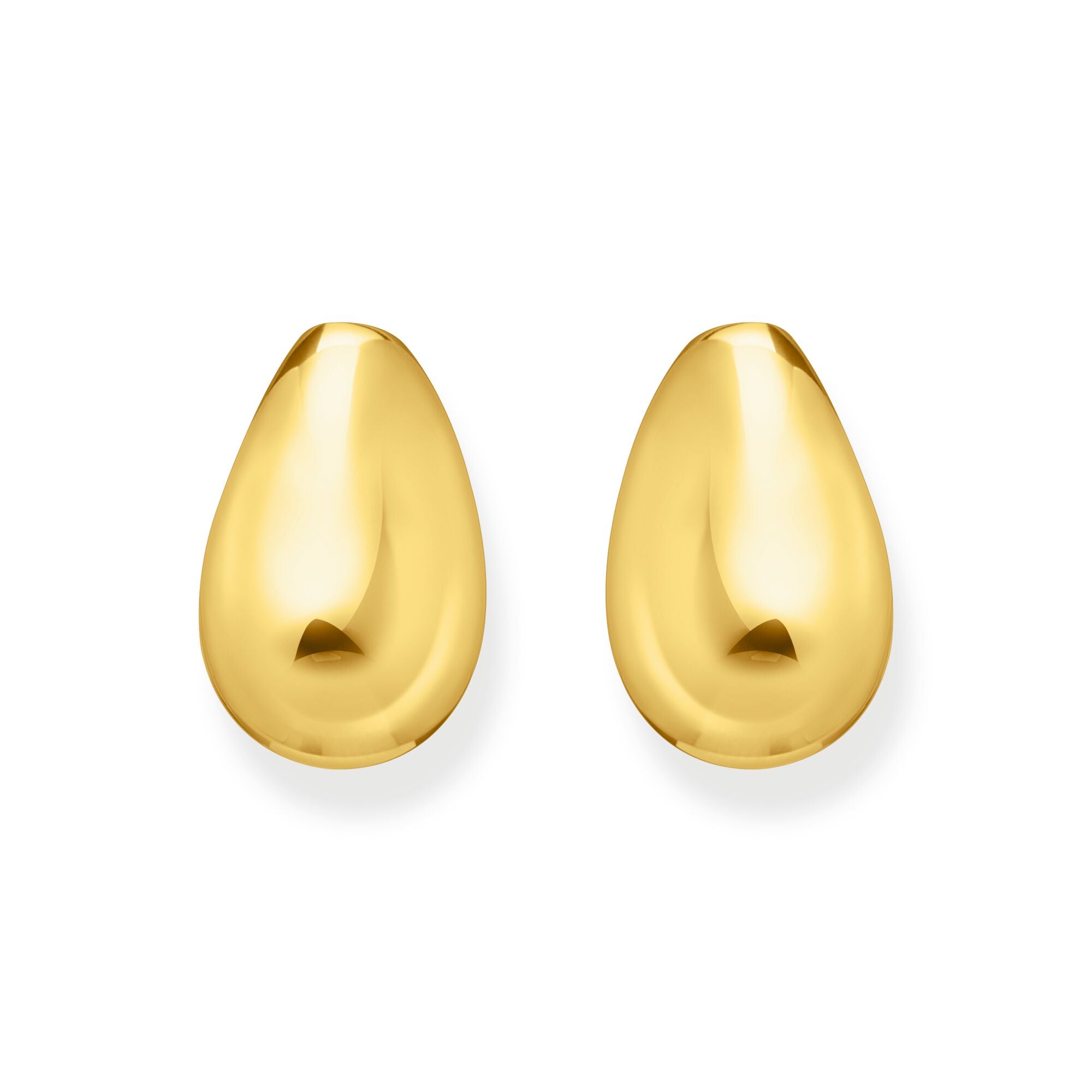 Ear studs in drop shape gold