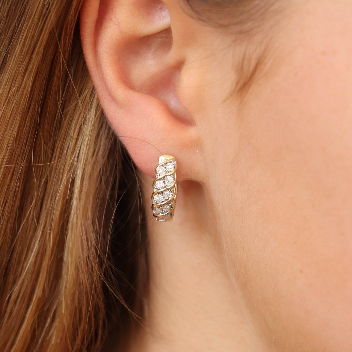 Diamond Huggie Earrings