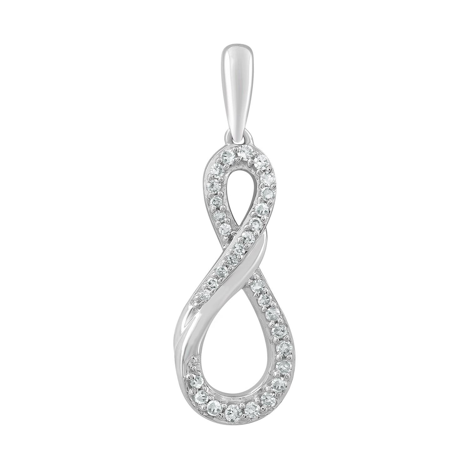 Pendant with 0.1ct Diamonds in 9K White Gold