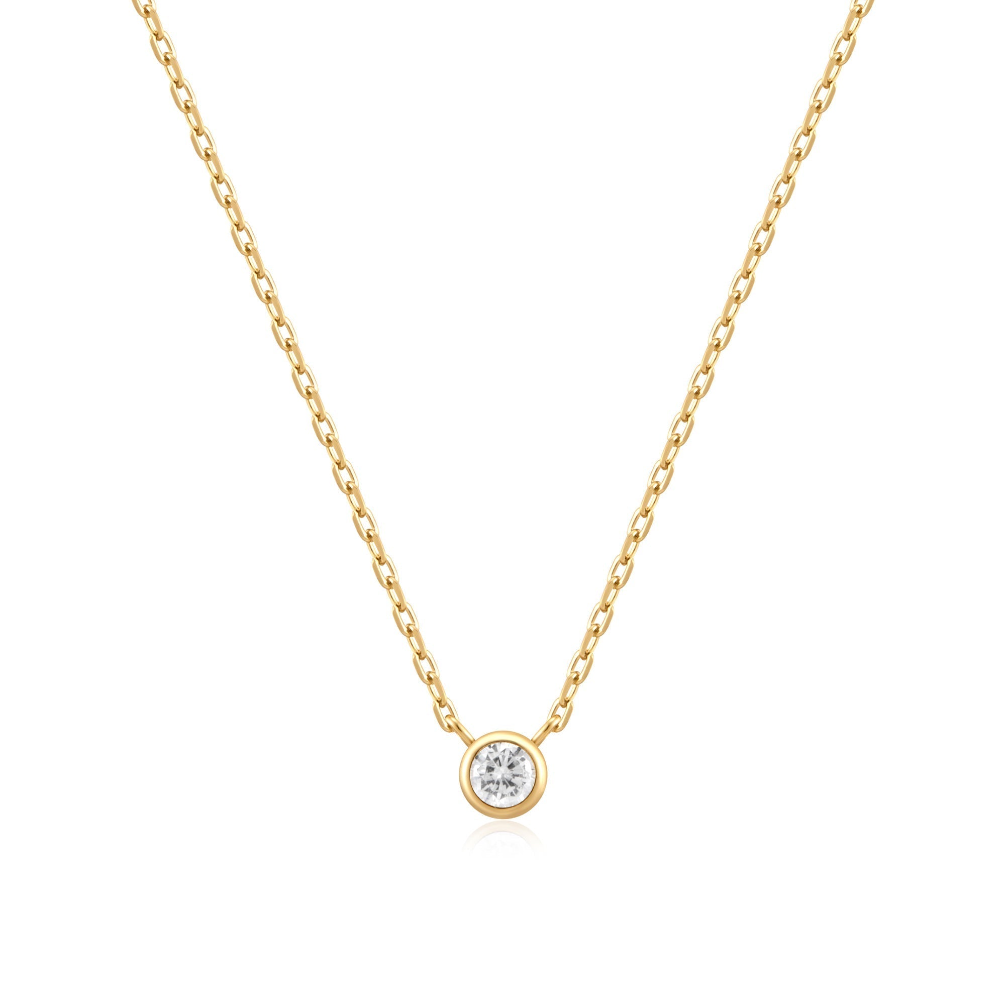 Ania Haie Gold Round Solitaire Cubic Zirconia Necklace