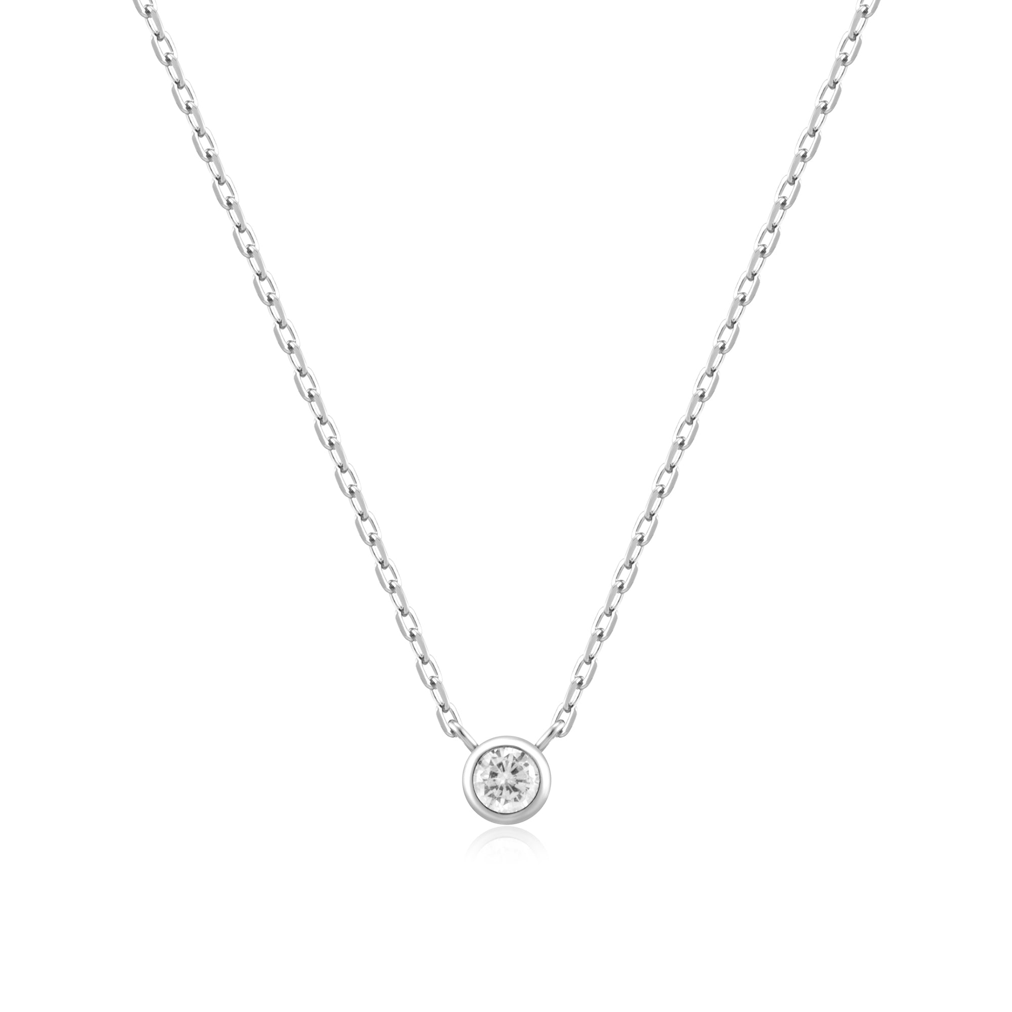 Ania Haie Silver Round Solitaire Cubic Zirconia Necklace