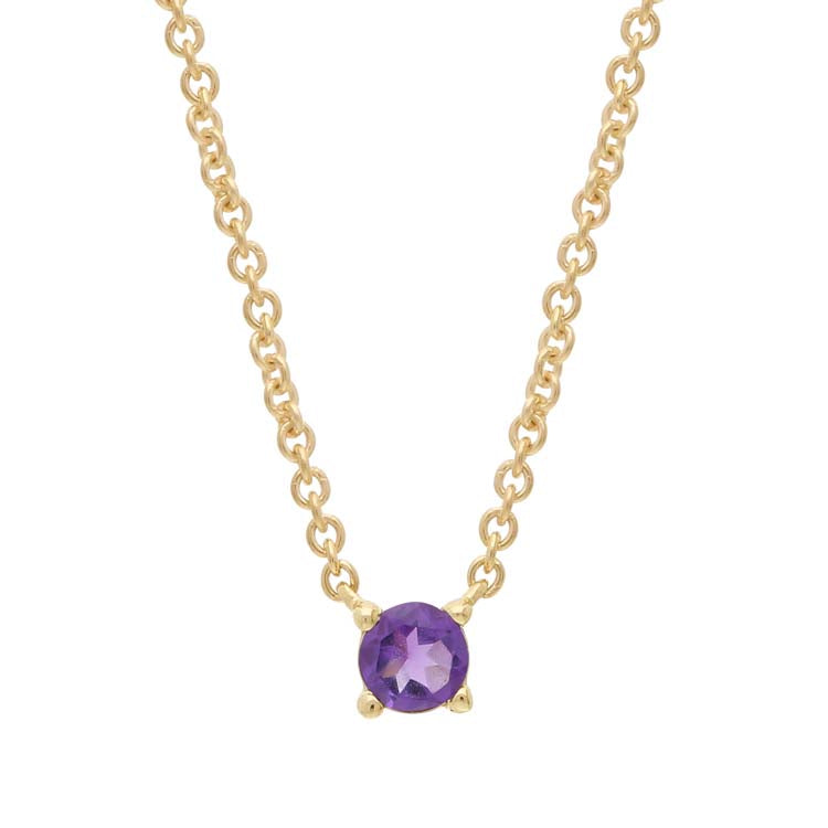 Purple Amethyst Necklace 40-45cm in 9K Yellow Gold | The Jewellery Boutique