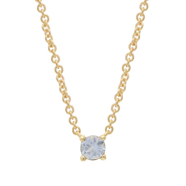 Aquamarine Necklace 40-45cm in 9K Yellow Gold | The Jewellery Boutique