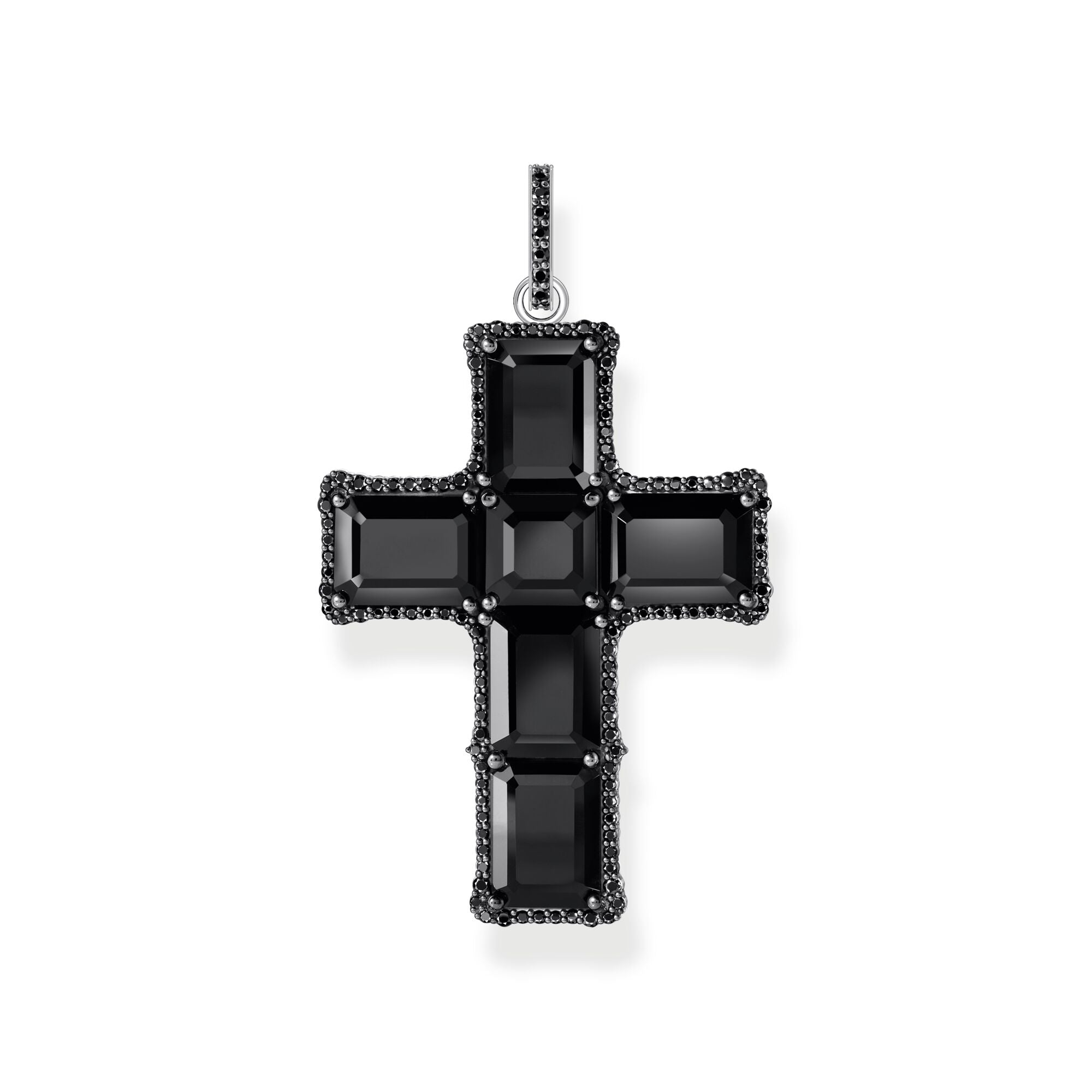 Cross pendant with black zirconia  | The Jewellery Boutique