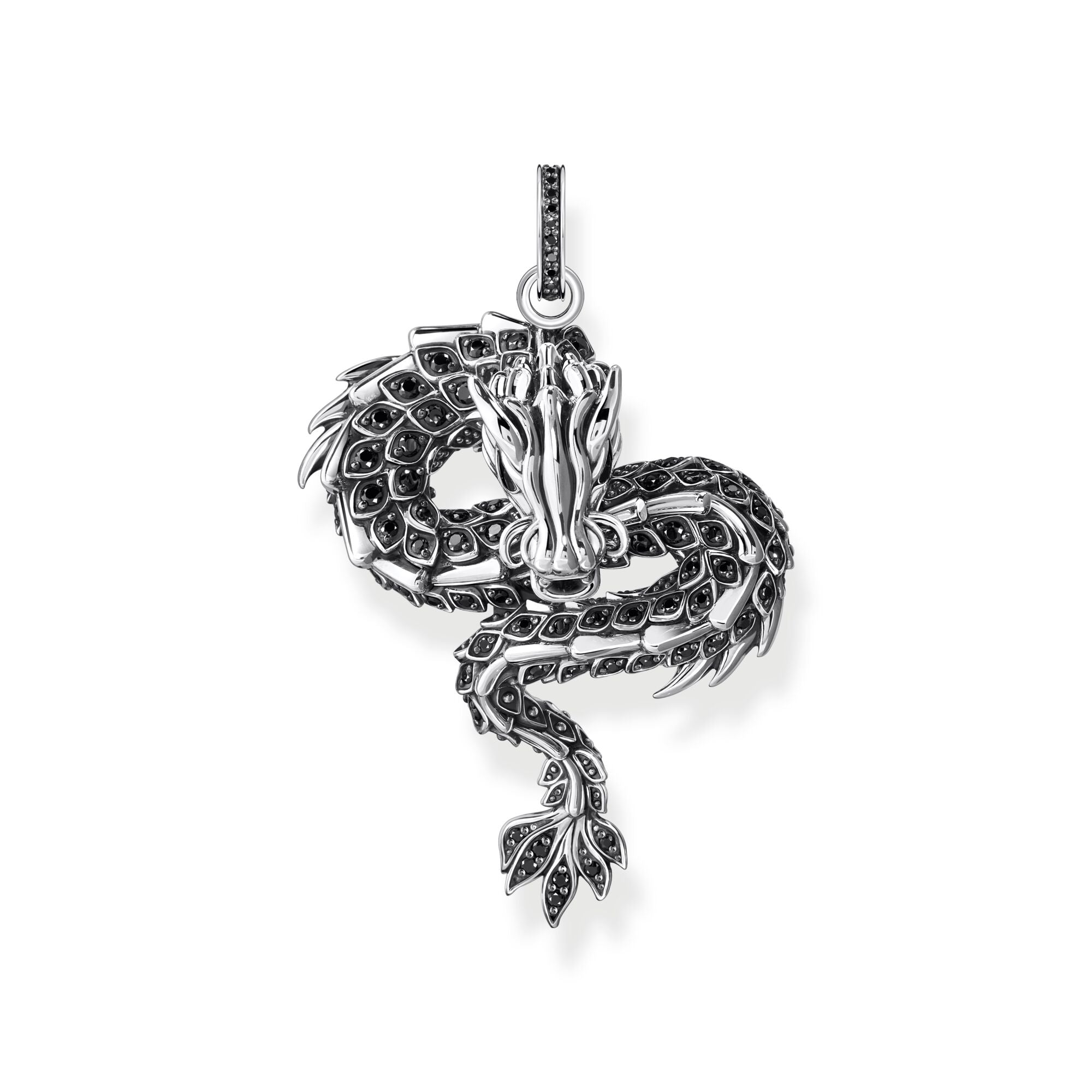 Dragon pendant with black zirconia & cold enamel | The Jewellery Boutique