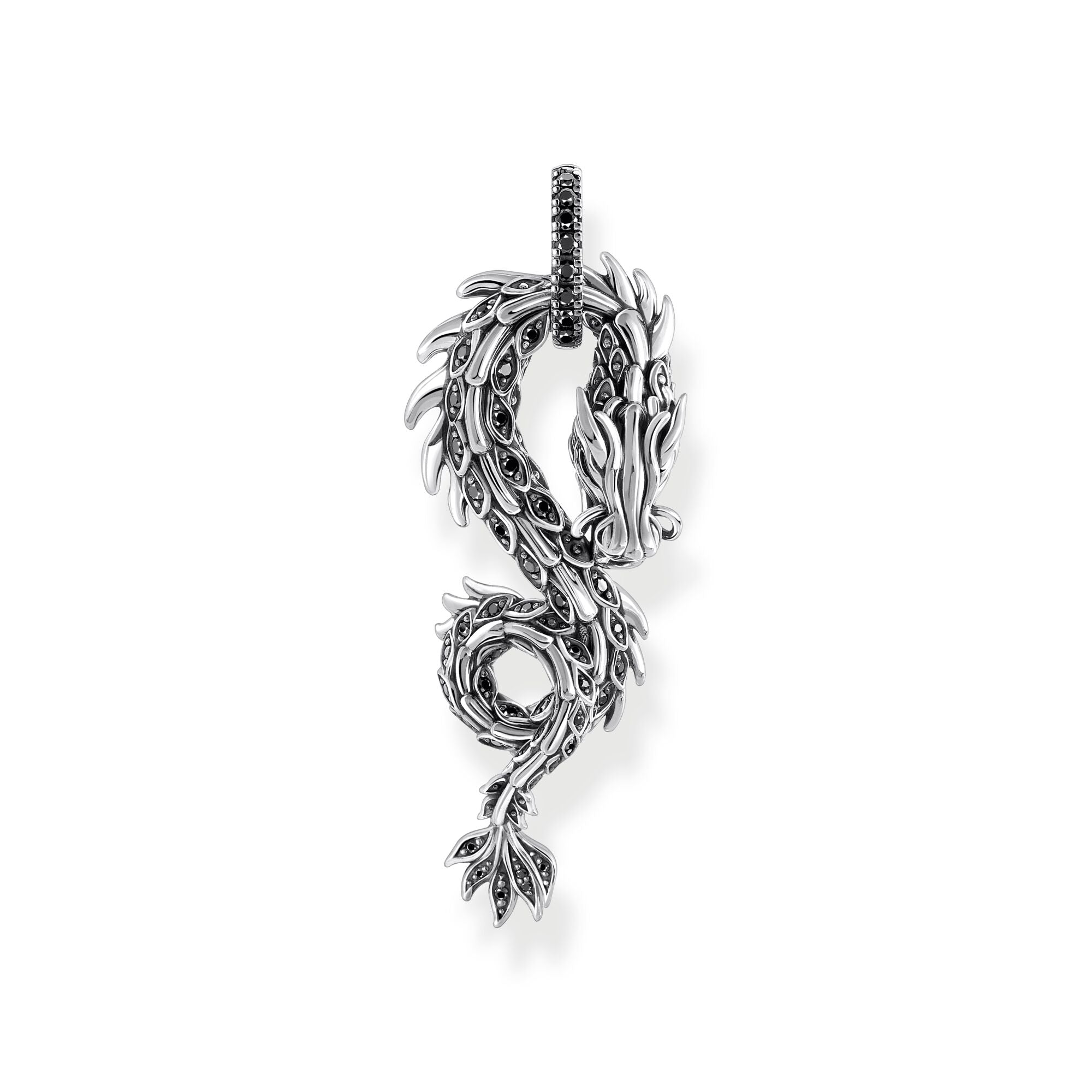 Large Dragon pendant with black zirconia  | The Jewellery Boutique