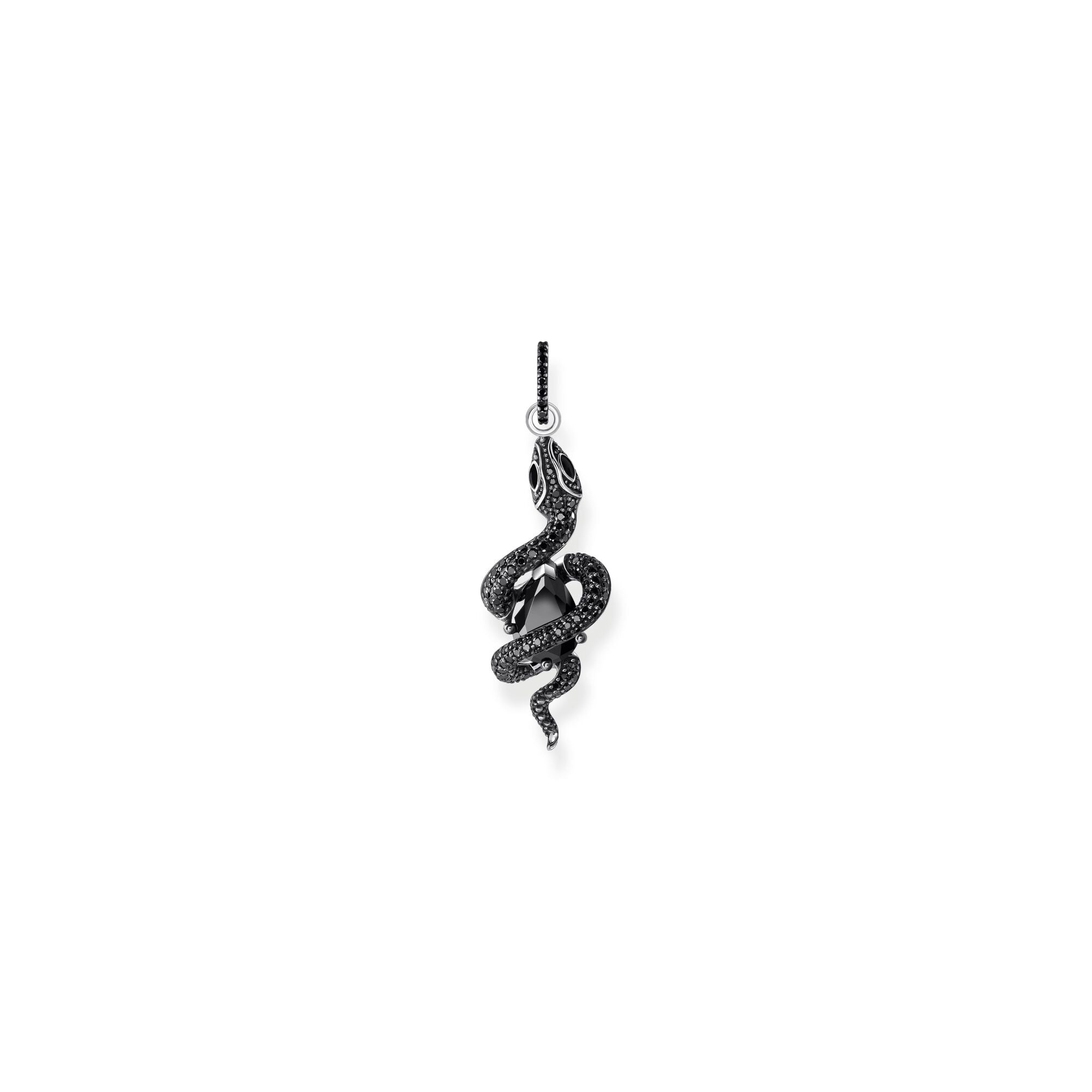 Snake pendant with black zirconia | The Jewellery Boutique