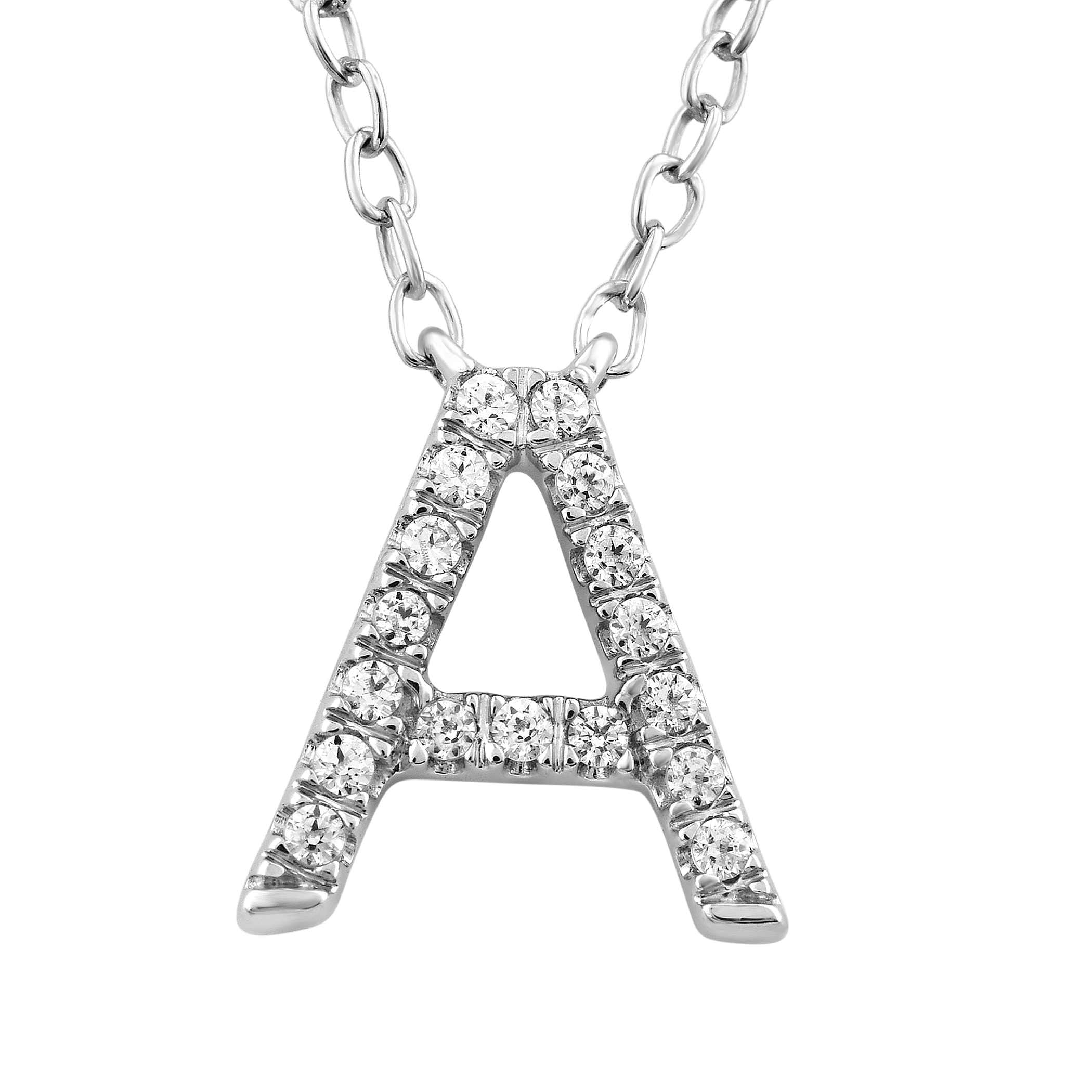 Diamond A Initial Necklace