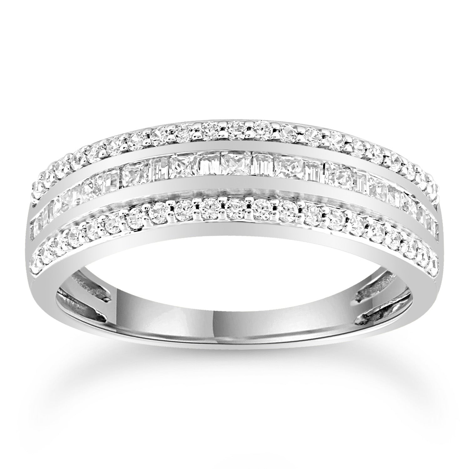 Diamond Ring with 0.62ct Diamonds in 9K White Gold