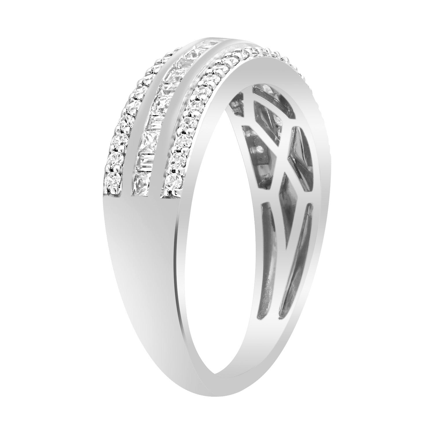 Diamond Ring with 0.62ct Diamonds in 9K White Gold