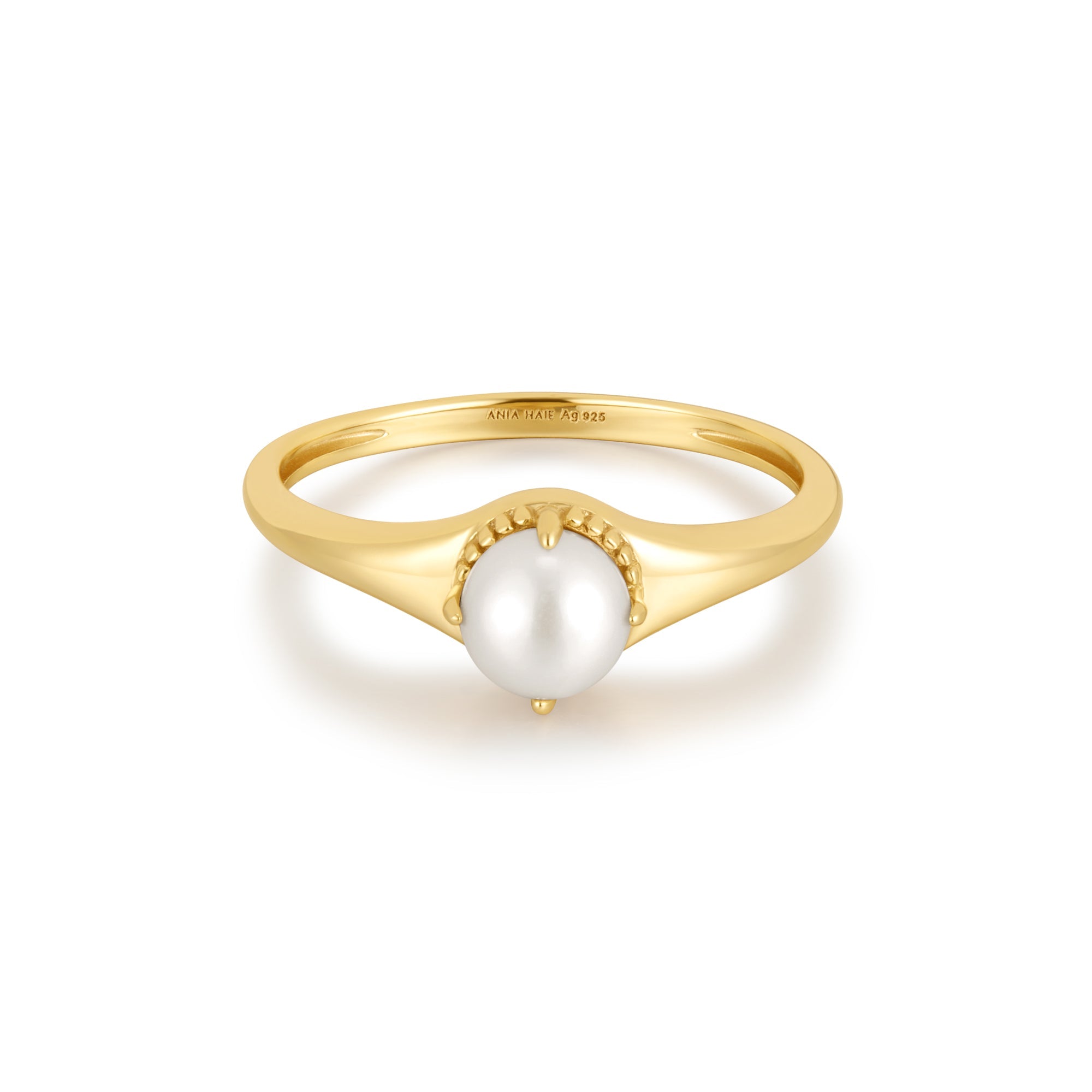 Ania Haie Gold Freshwater Pearl Stacking Ring