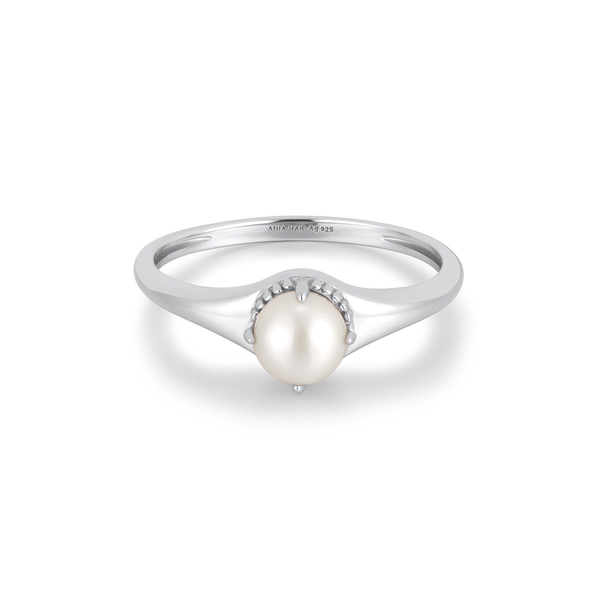 Ania Haie Silver Freshwater Pearl Stacking Ring