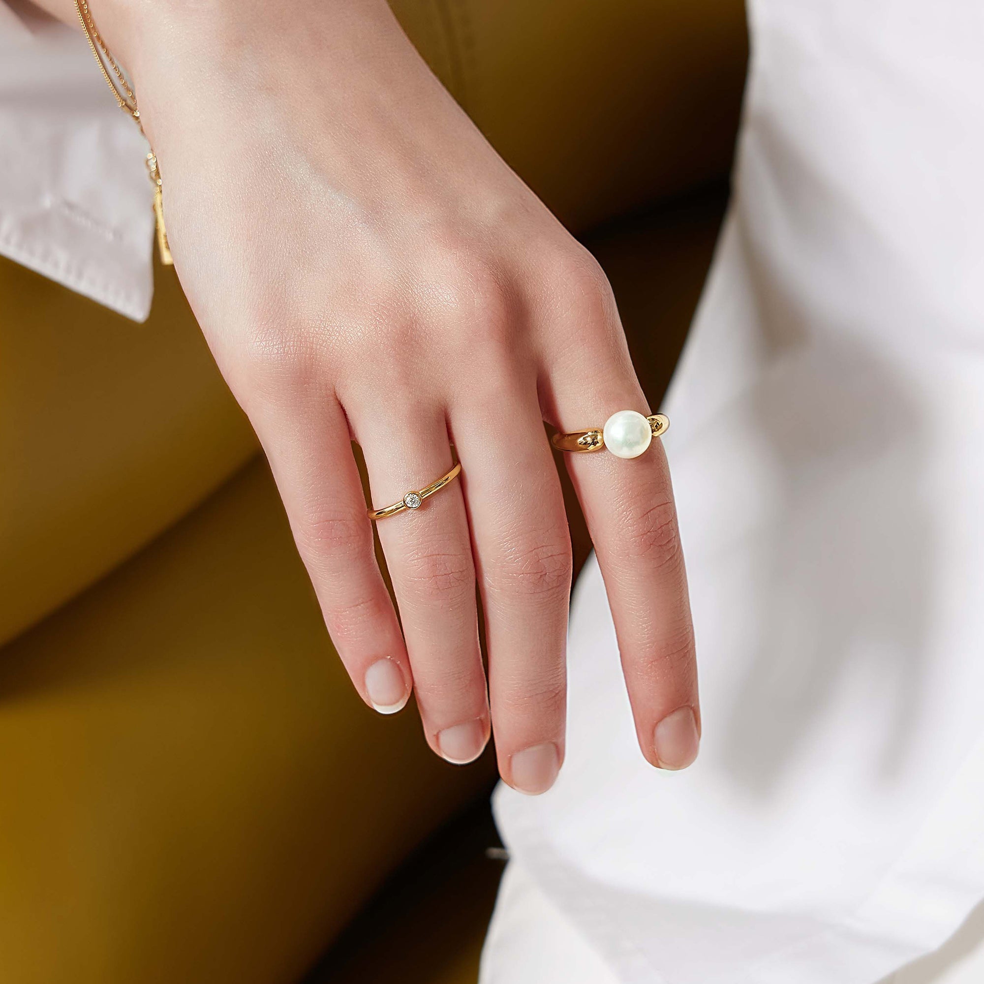 Ania Haie Gold Freshwater Sphere Pearl Ring