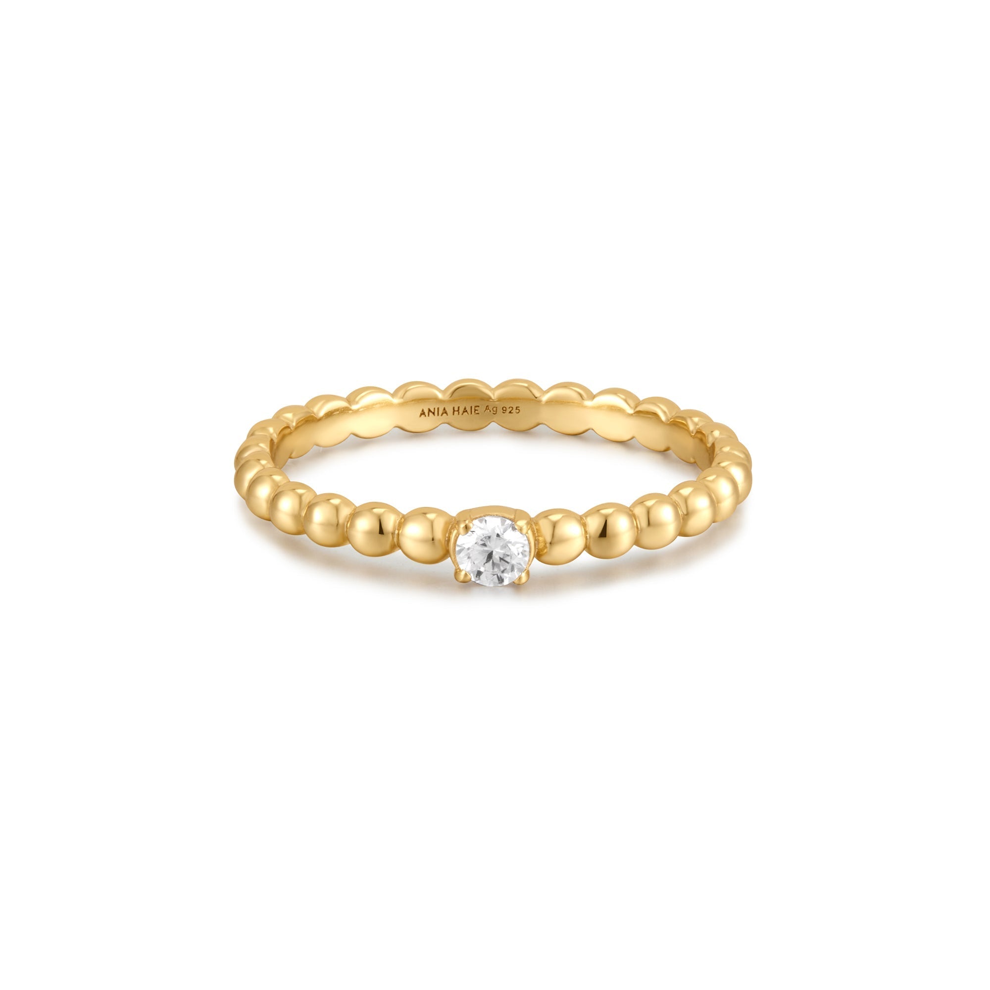 Ania Haie Gold Cubic Zirconia Round Dome Ring