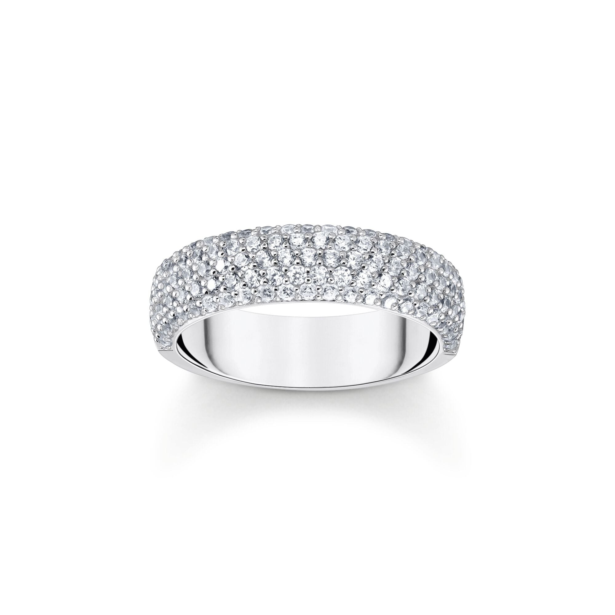 Band ring with white zirconia and engraving | The Jewellery Boutique