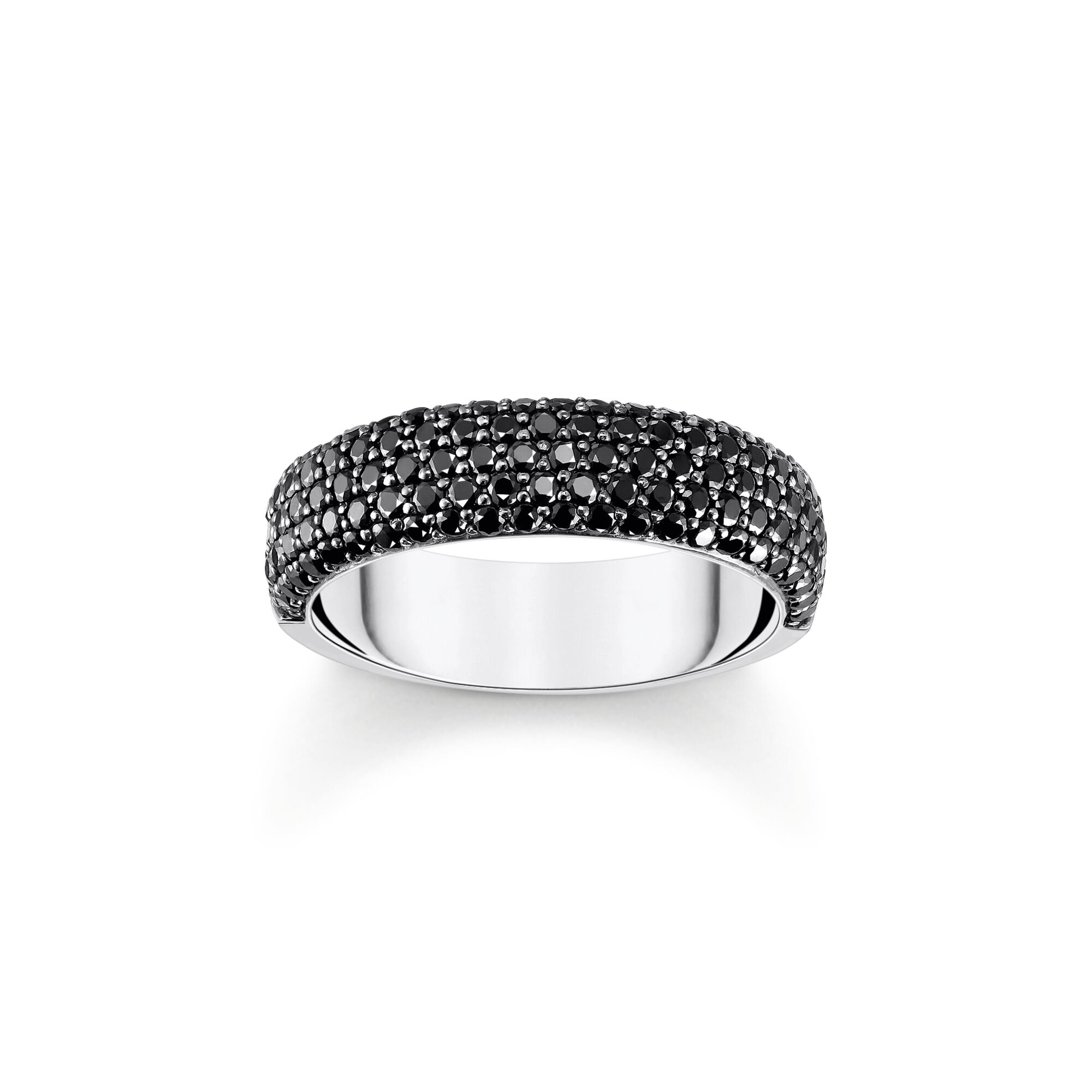 Band ring with black zirconia and engraving | The Jewellery Boutique