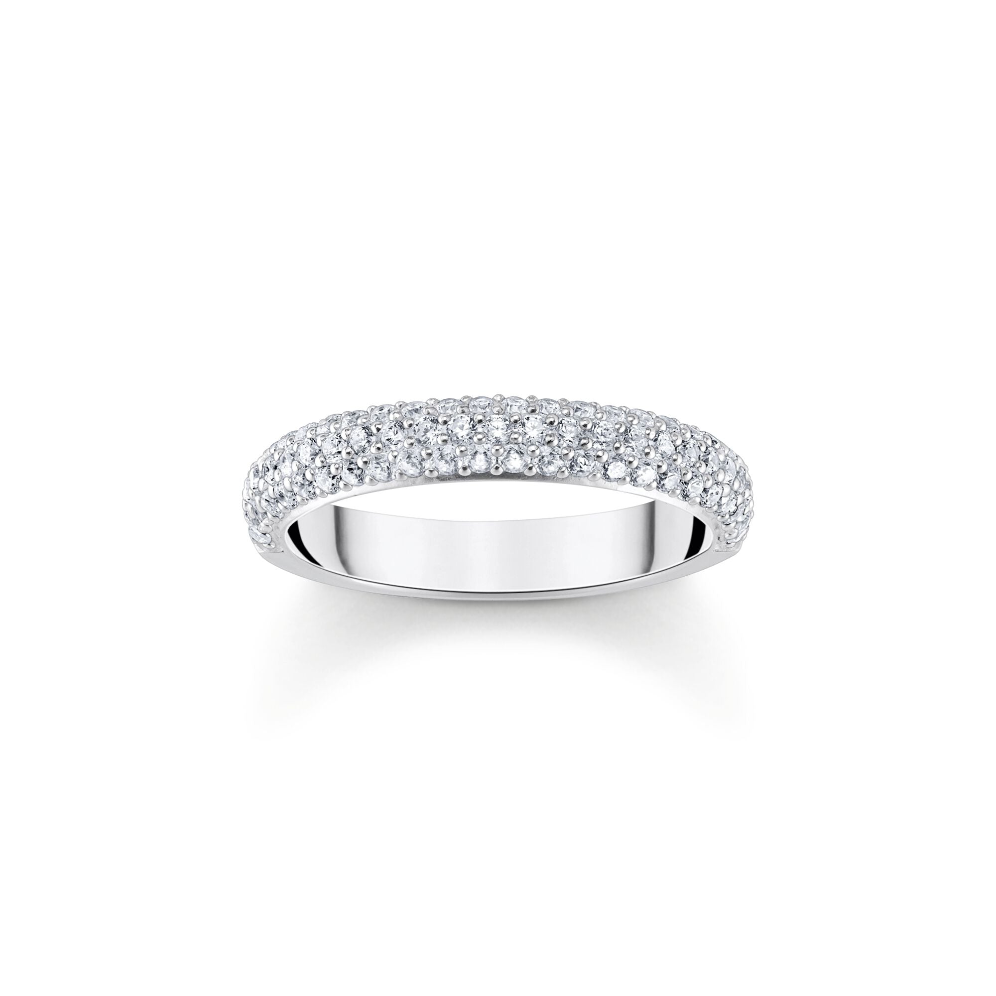 Band ring with white zirconia and engraving | The Jewellery Boutique