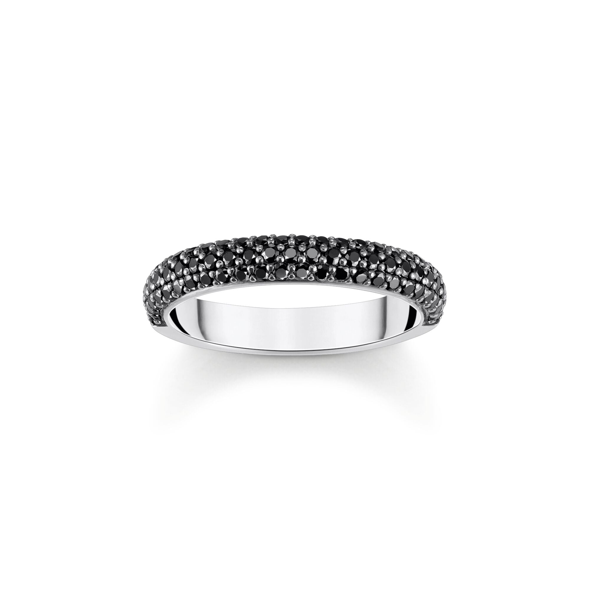 Band ring with black zirconia and engraving | The Jewellery Boutique