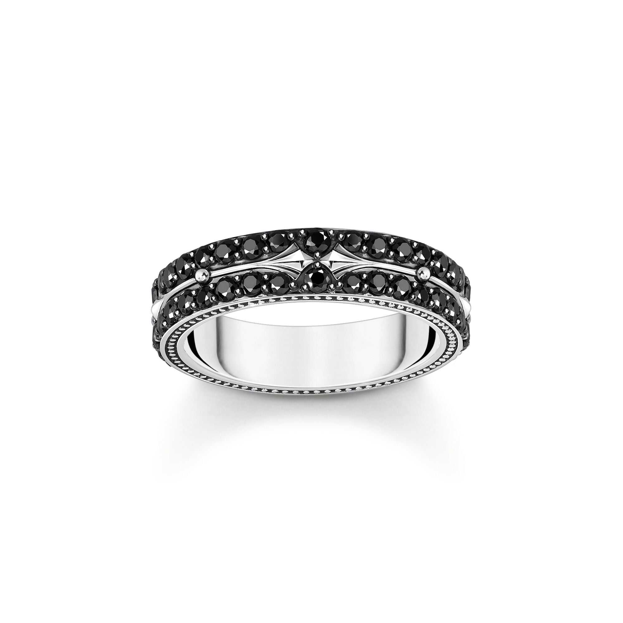 Band ring with black zirconia  | The Jewellery Boutique