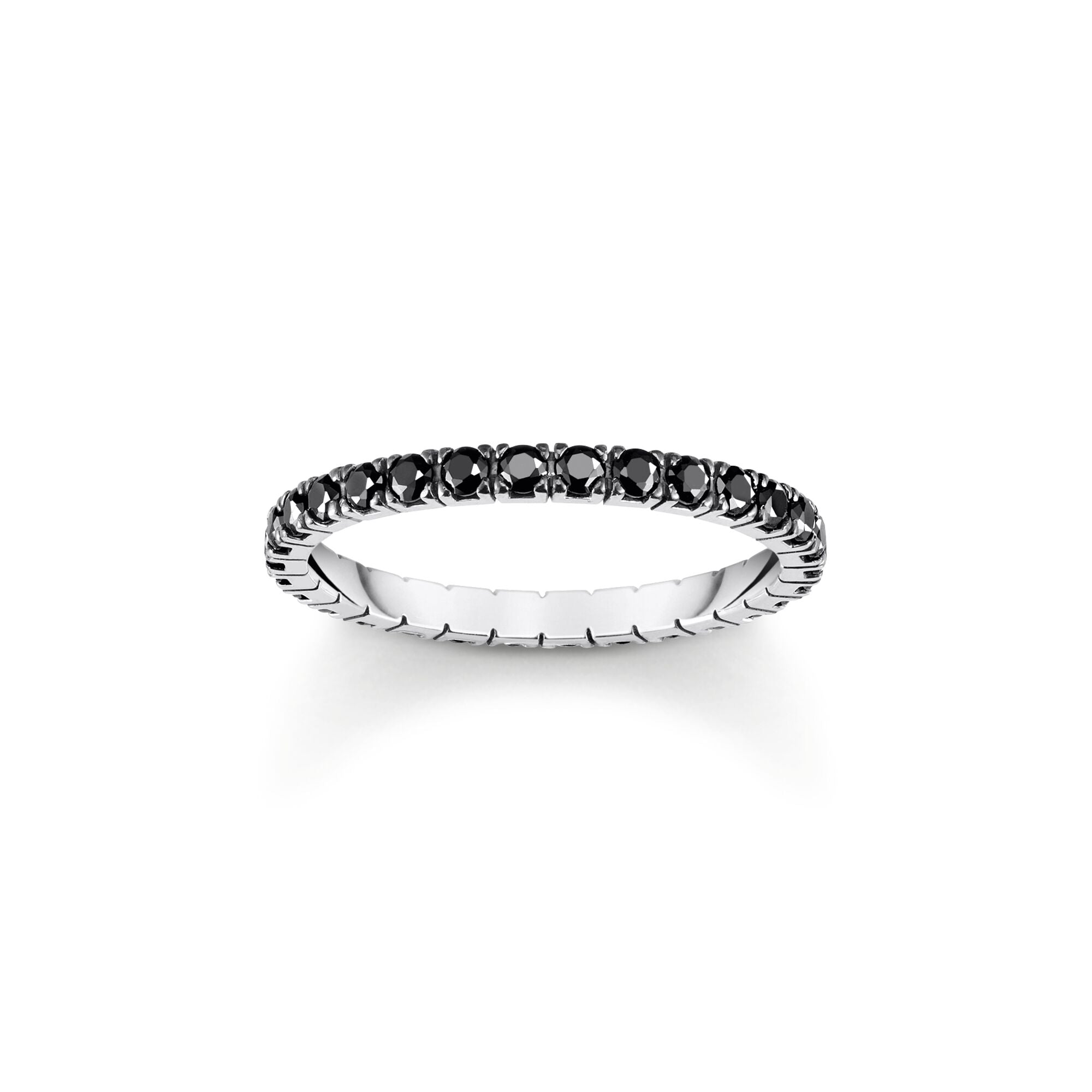 Ring in delicate design with black zirconia | The Jewellery Boutique