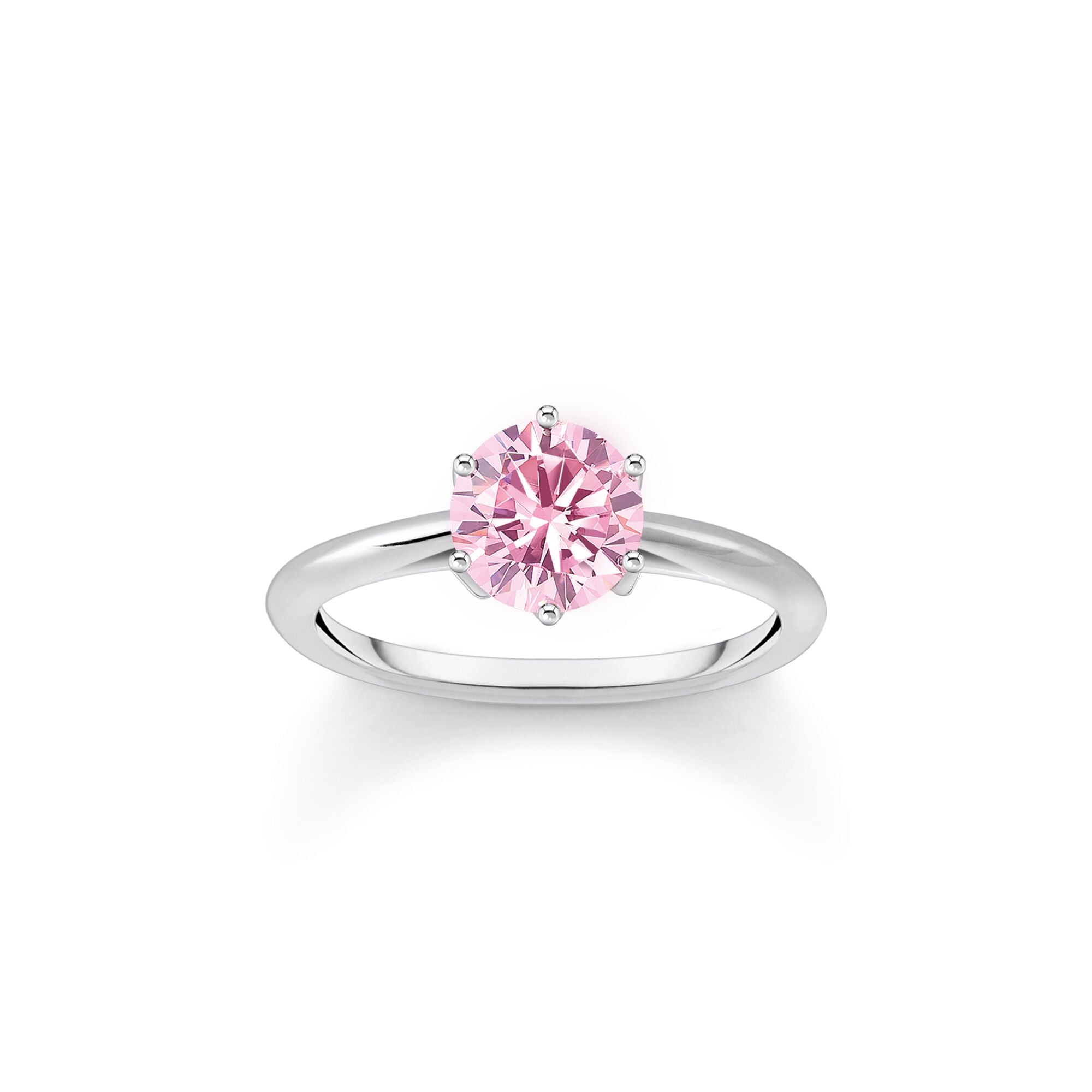 Ring with pink zirconia in brilliant cut | The Jewellery Boutique