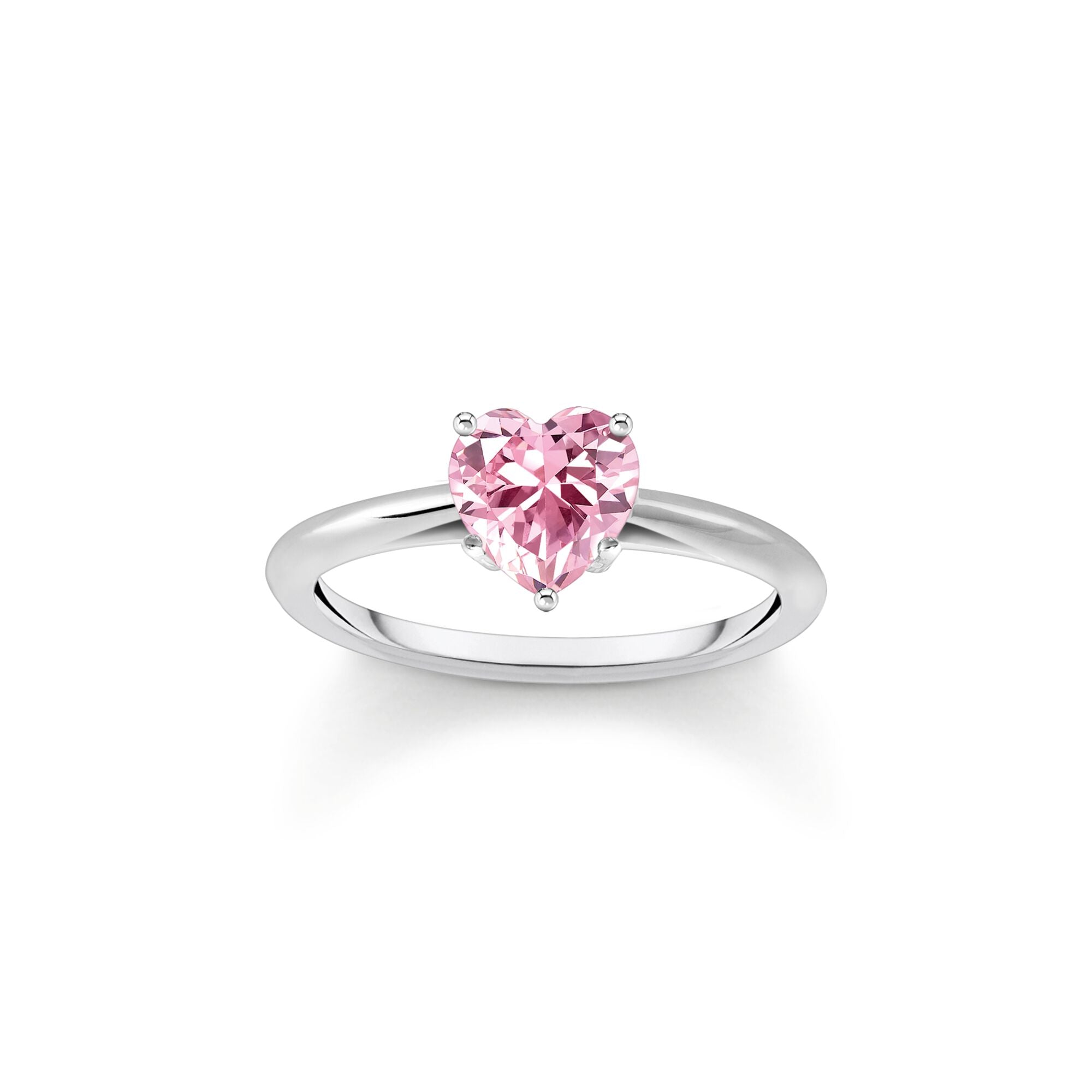 Ring with pink, heart-shaped zirconia | The Jewellery Boutique