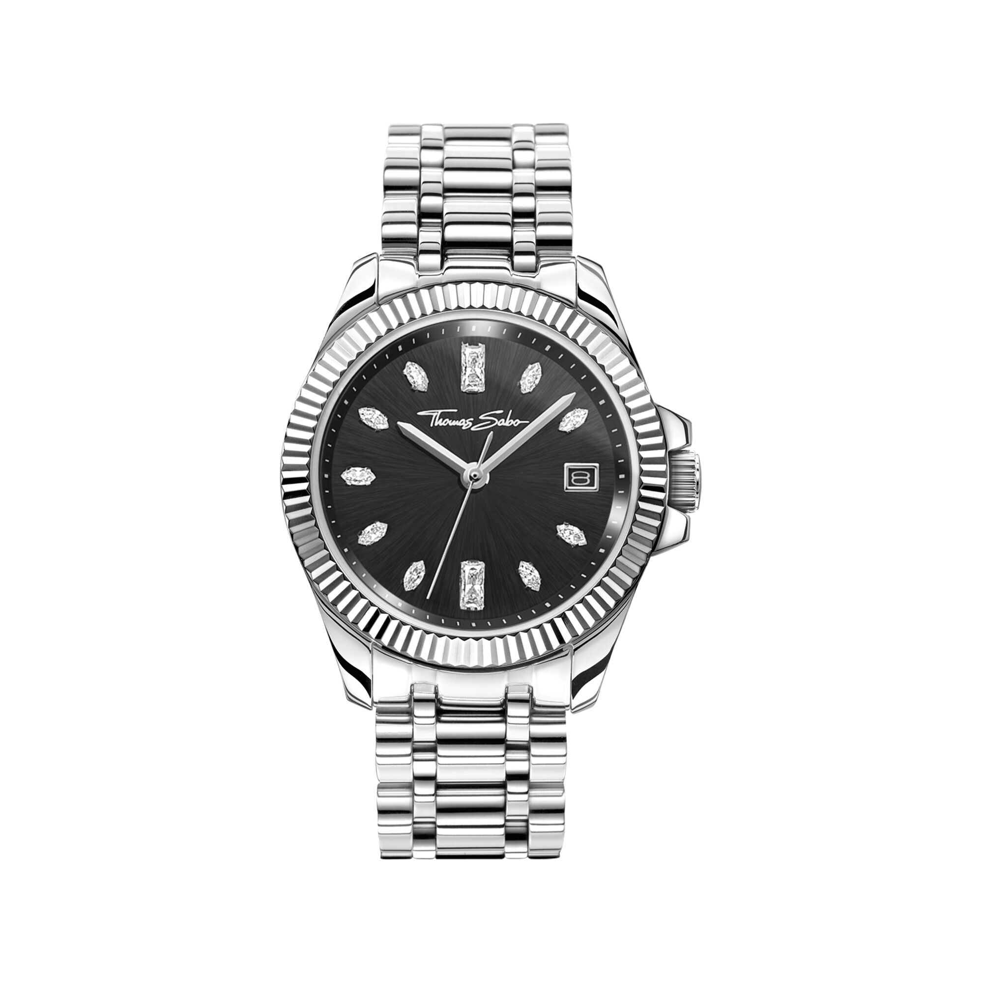 THOMAS SABO Women's Watch Divine Silver with Black Dial And Zirconia Stones