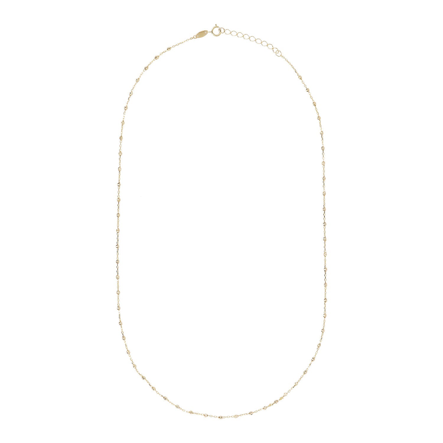 9K Yellow Gold Beaded Chain 48cm