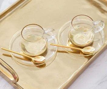 Cristina Re Estelle Glass Teacup & Saucer set of 2
